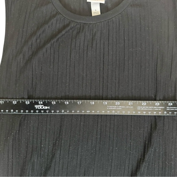 A New Day Black Sleeveless Ribbed Midi Dress – Size L - Picture 3 of 5